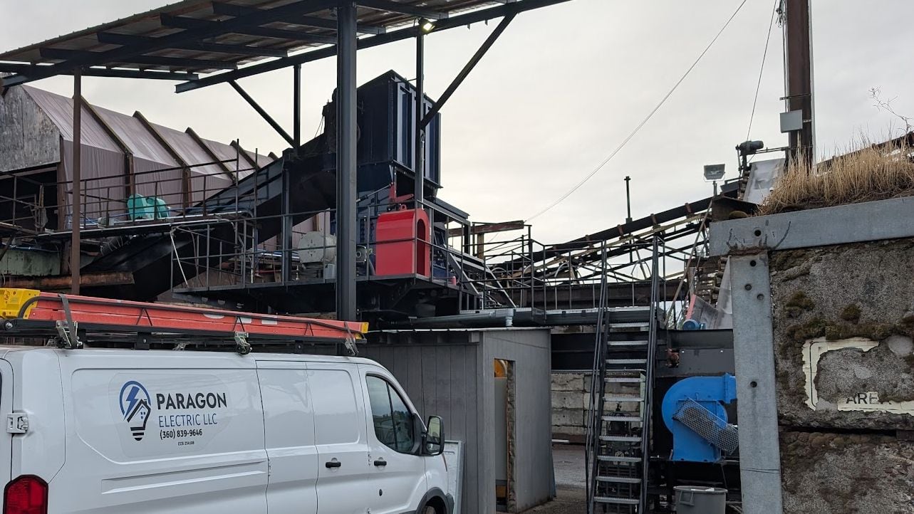 Paragon Electric service van on site at an industrial facility