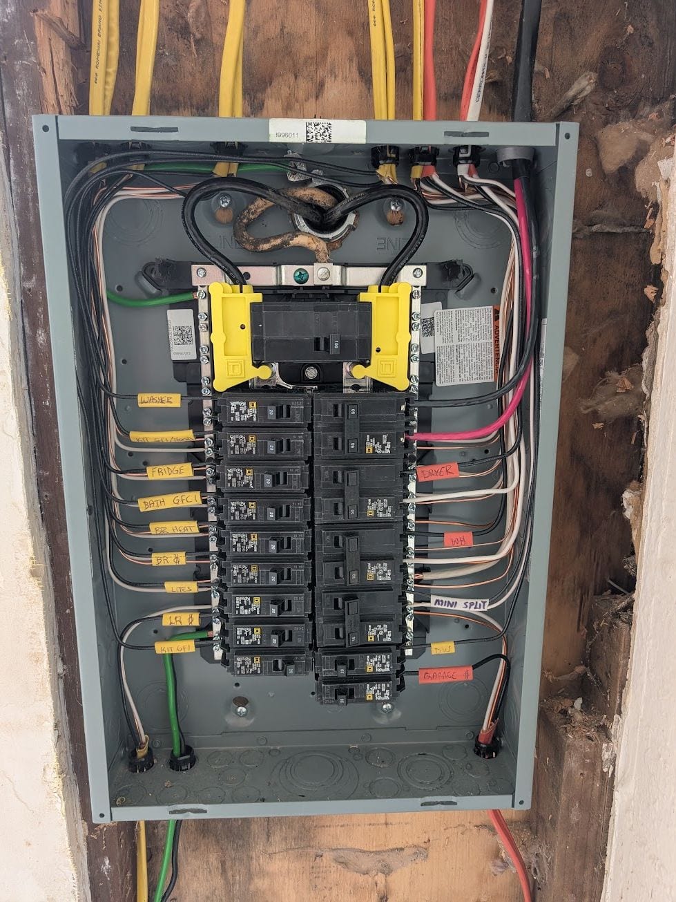 Upgraded electrical panel with every circuit labeled